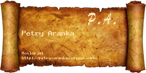 Petry Aranka névjegykártya